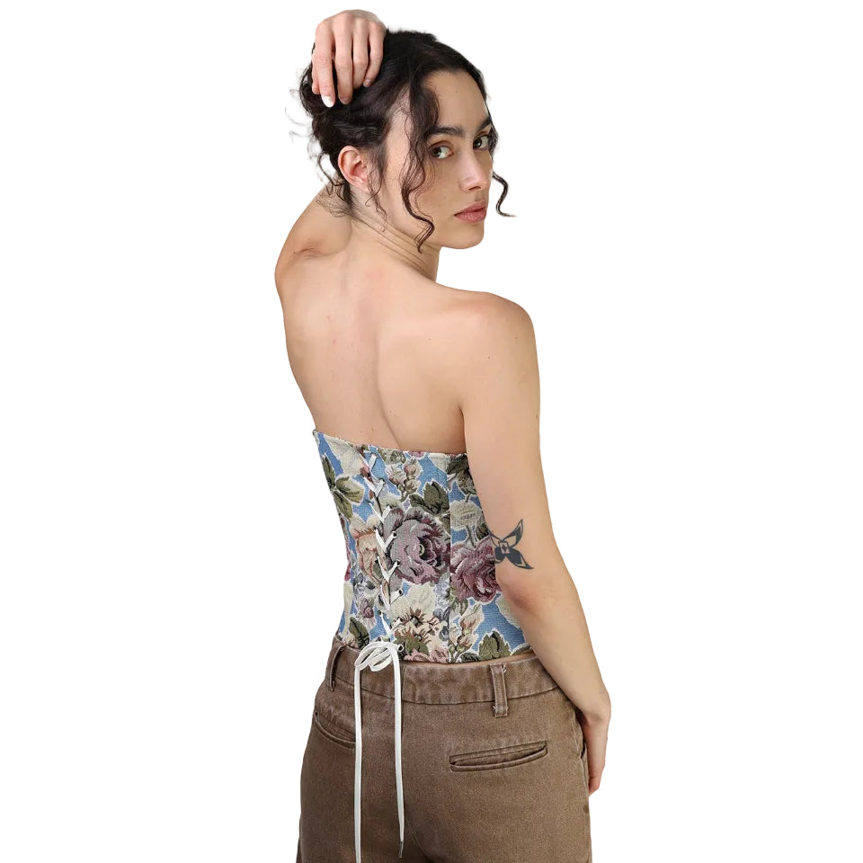 Corset talle medio, Tapicería, Floral, Ajuste en la Espalda