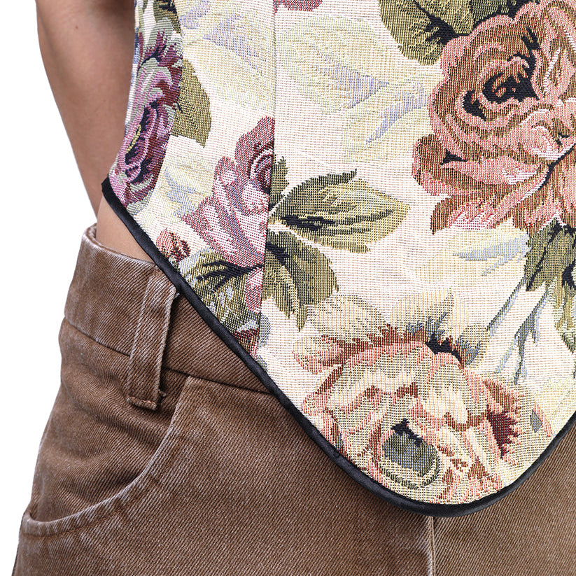Corset bajo busto, Tapicería, Floral, Ajuste en la espalda