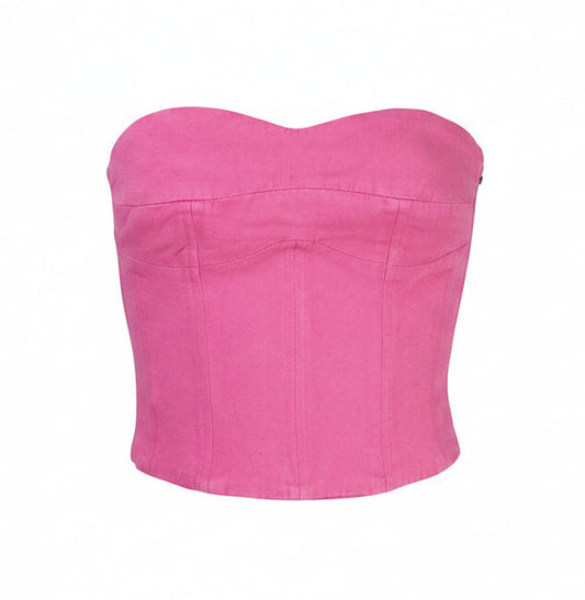 Corset talle medio, Algodón, Rosa, Ajuste en la espalda