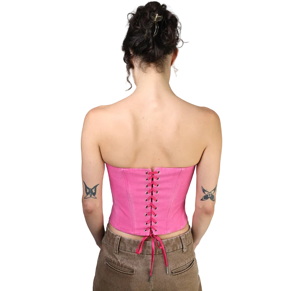 Corset talle medio, Algodón, Rosa, Ajuste en la espalda