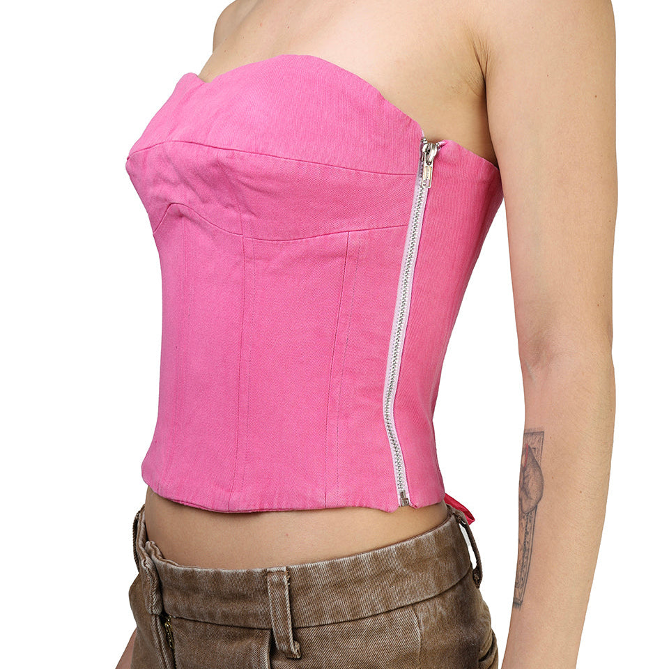 Corset talle medio, Algodón, Rosa, Ajuste en la espalda