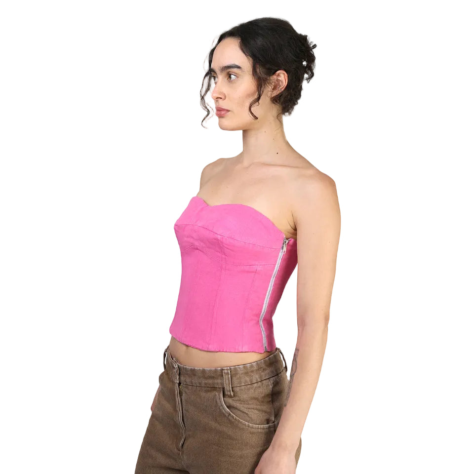Corset talle medio, Algodón, Rosa, Ajuste en la espalda