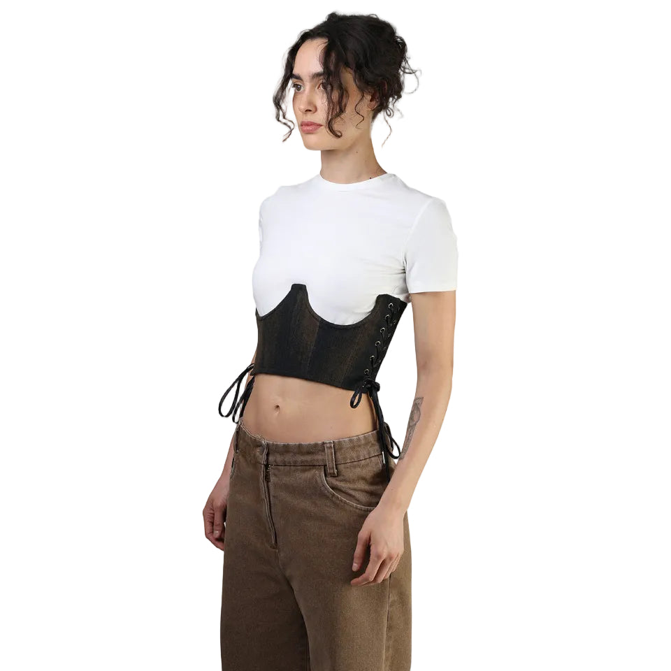 Corset talle corto, Mezclilla, Underbust