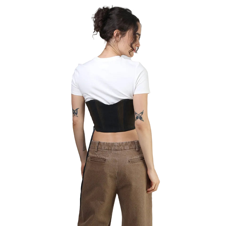 Corset talle corto, Mezclilla, Underbust