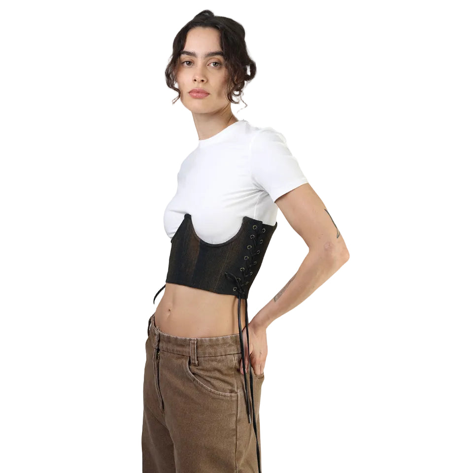 Corset talle corto, Mezclilla, Underbust