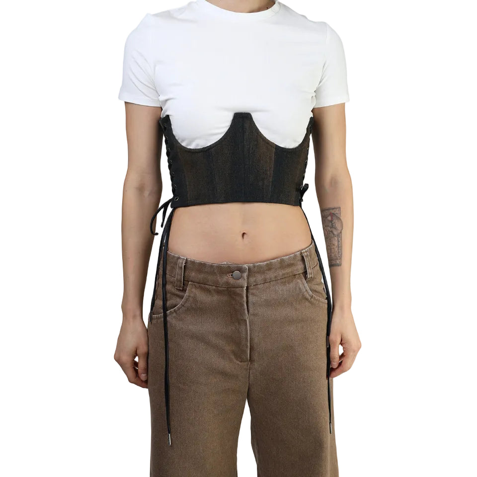 Corset talle corto, Mezclilla, Underbust