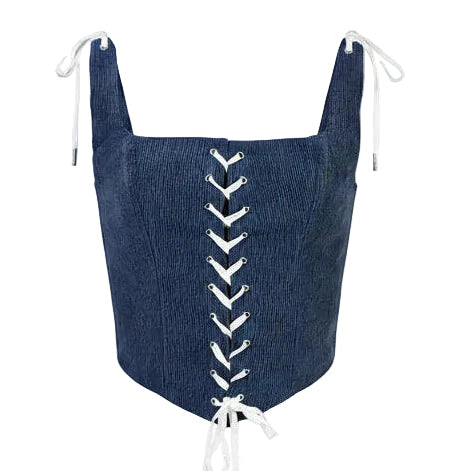 Corset talle medio, Pana, Ladrillo, Ajuste al frente