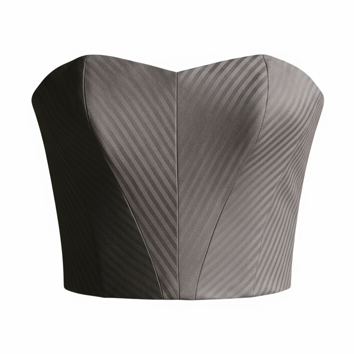 Corset talle corto, Lana, Gris, Ajuste en la espalda