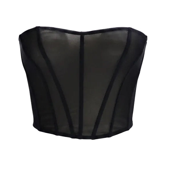Corset talle corto, Suavenet, Negro, Ajuste en la espalda
