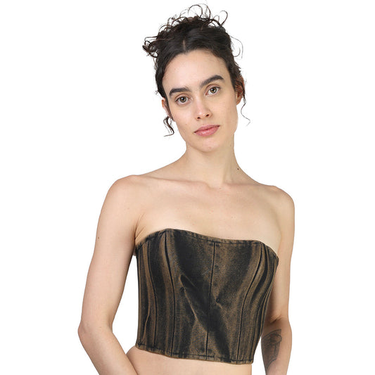 Corset talle corto, Mezclilla, Lavado, Ajuste en la espalda