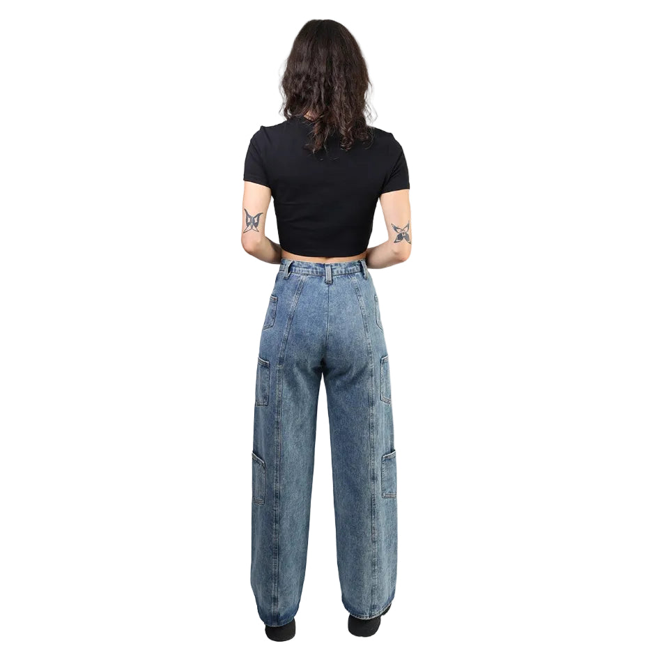 Pantalón, Mezclilla Azul, bolsas parche en laterales