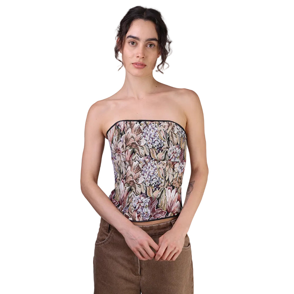 Corset talle medio, Tapicería, Floral, Ajuste en la Espalda