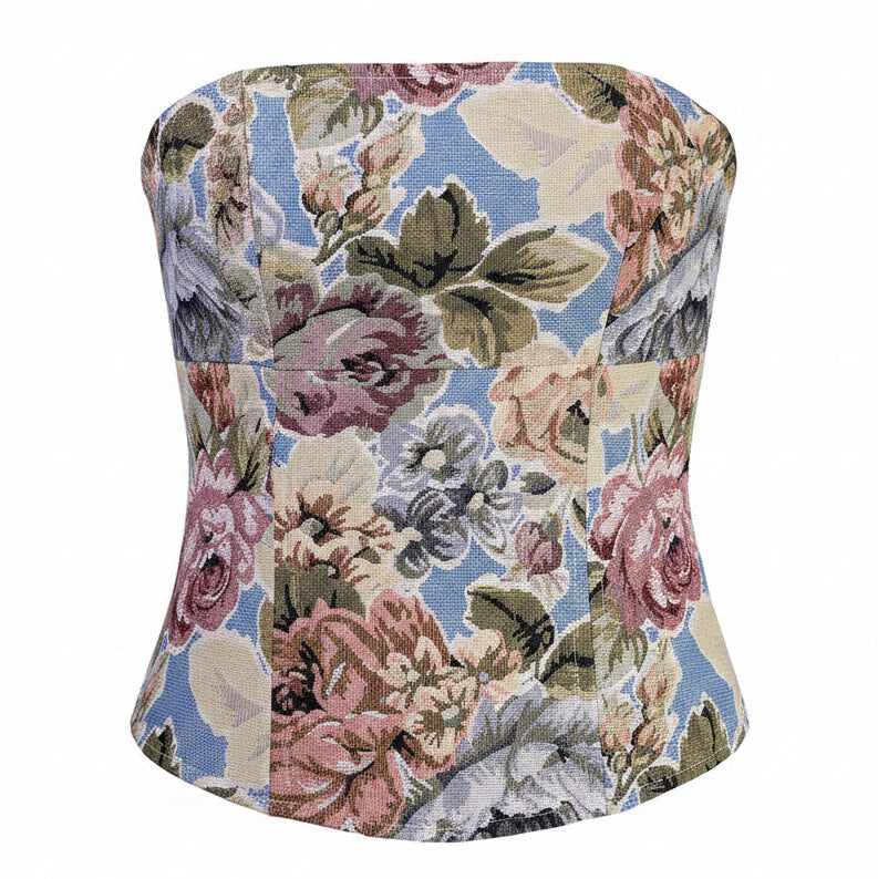 Corset talle medio, Tapicería, Floral, Ajuste en la Espalda