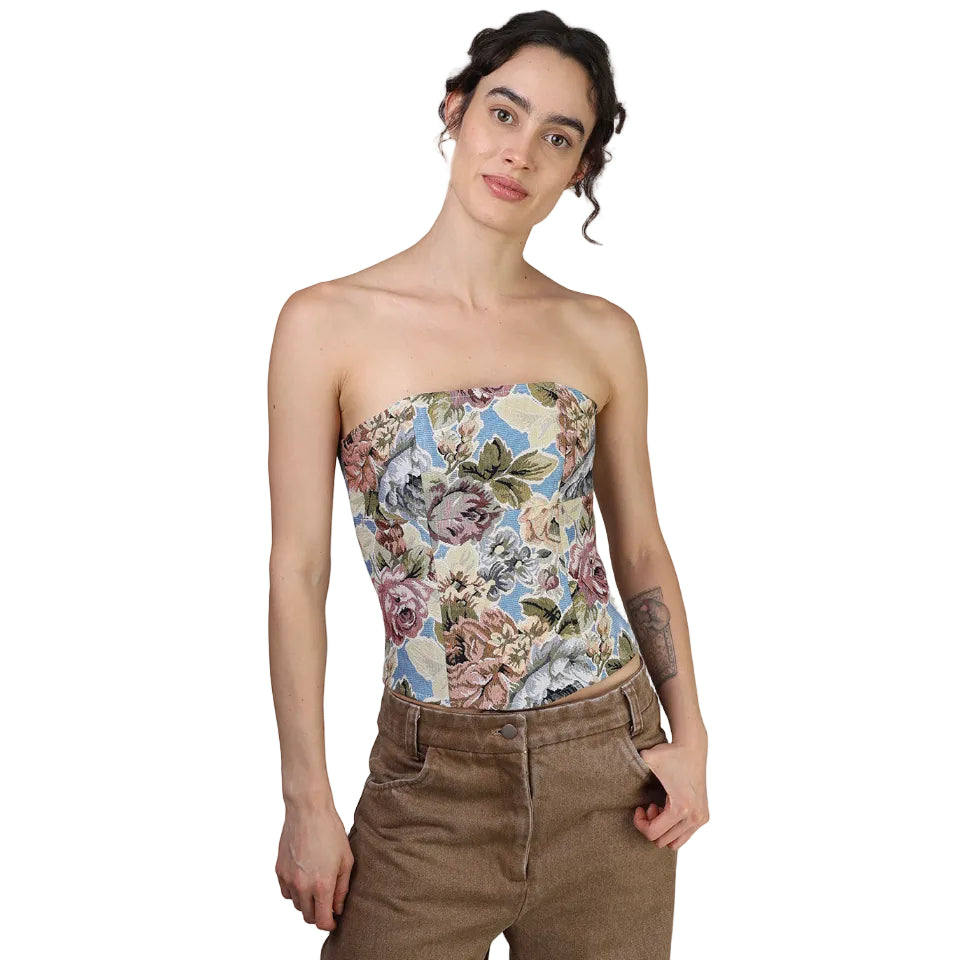 Corset talle medio, Tapicería, Floral, Ajuste en la Espalda