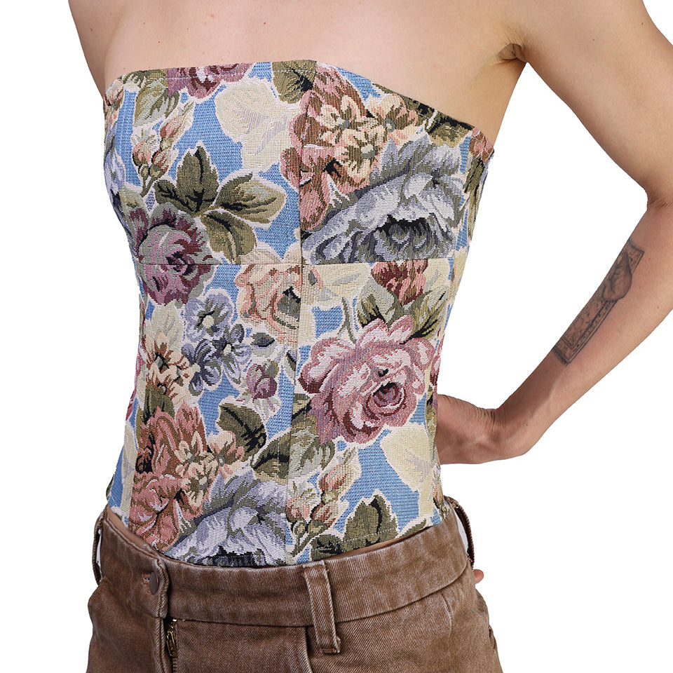 Corset talle medio, Tapicería, Floral, Ajuste en la Espalda