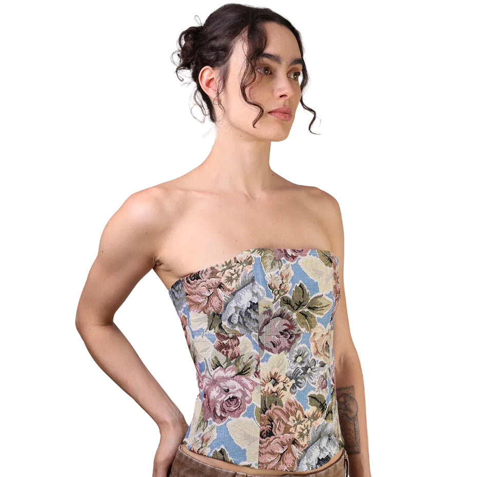 Corset talle medio, Tapicería, Floral, Ajuste en la Espalda