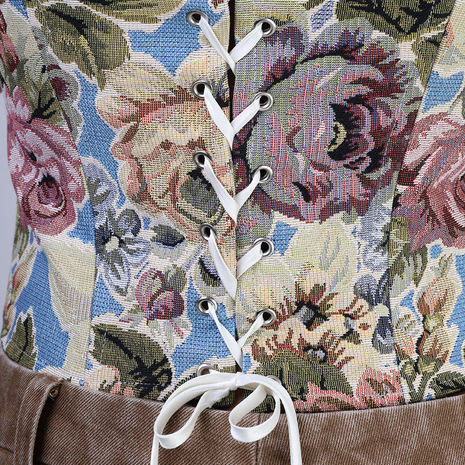Corset talle medio, Tapicería, Floral, Ajuste en la Espalda