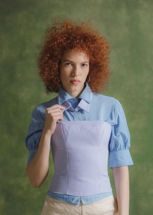 corset-azul-lineas-agujeta-espalda-frente